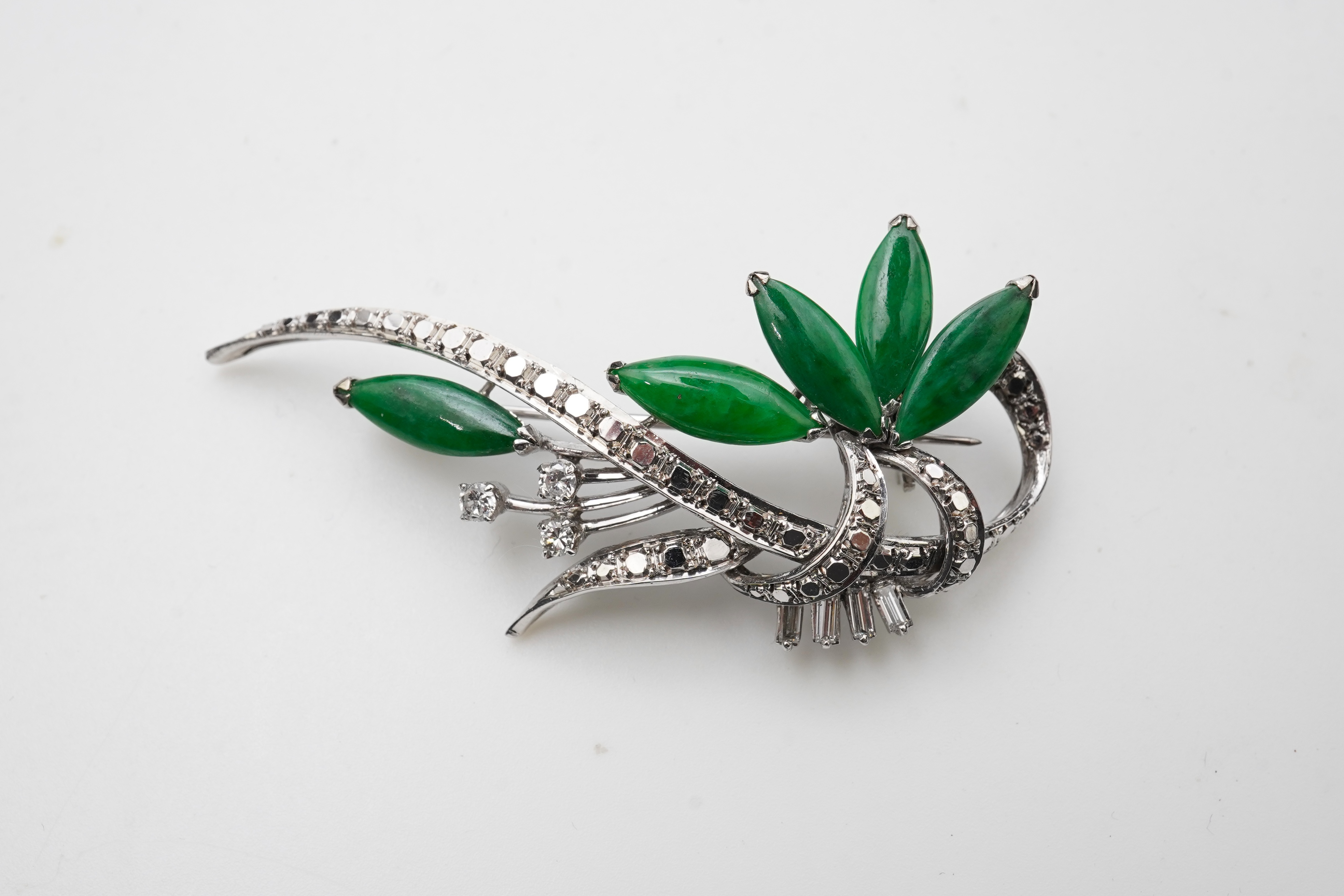 Chow Tai Fook, a jadeite and diamond demi-parure, 1960s